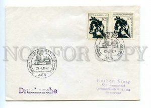 494686 GERMANY 1972 year Apollo 16 Bochum special cancellation SPACE COVER