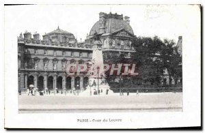 Postcard Old Paris Court of the Louvre