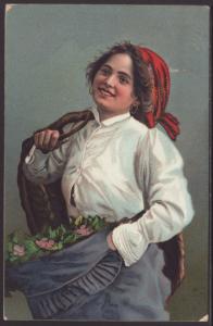 Italian Woman in Costume Postcard