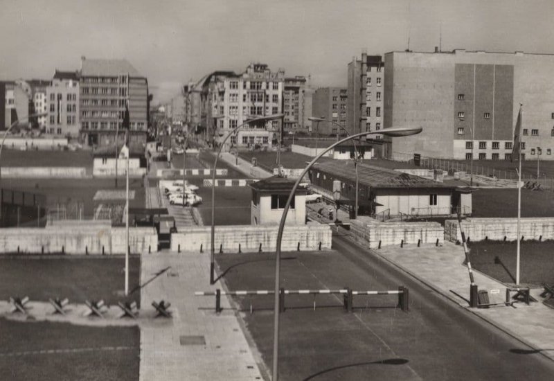 Friedrichstrasse Berlin Checkpoint German Real Photo Postcard