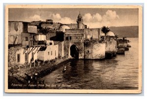 View From Sea of Galilee Tiberias Israel WB Postcard U8