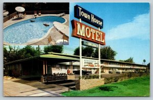 Vintage California Postcard - Town House Motel - San Bernardino