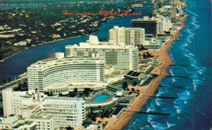 USA Waters of the Blue Atlantic and Hotel Row on Miami Beach Postcard 07.34