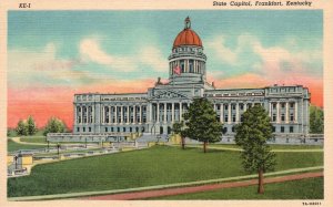 Vintage Postcard 1930's View of State Capitol Frankfort Kentucky