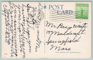 Massachusetts~New Bedford Marthas Vineyard & Nantucket Steamboat Line~1941 Linen 