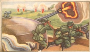 Colored history of the Second World War the Landing in Europe chromo trade card