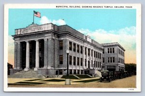 K1/ Abilene Texas Postcard c1930s Municipal Building Masonic Temple 290