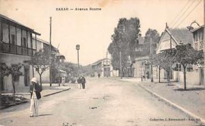 Dakar Senegal Avenue Roume Street Scene Antique Postcard J65844