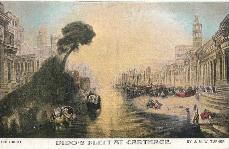 UK England sail & navigation themed postcard Dido Carthage gondola Turner