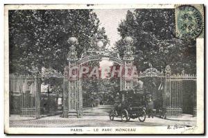 Old Postcard Paris Parc Monceau
