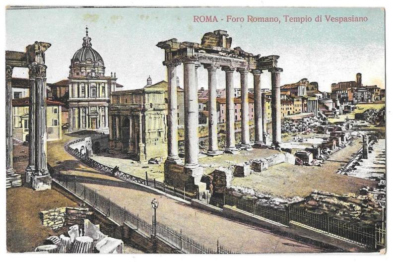 Italy Rome Foro Romano Forum Tempio Vespasiano Postcard