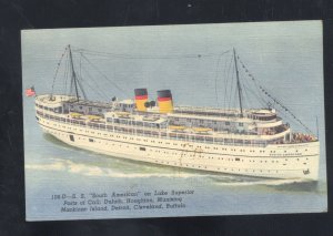 DULUTH MINNESOTA STEAMER SHIP SS SOUTH AMERICA VINTAGE POSTCARD