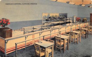 Elwood Indiana Mangas Cafeteria, Interior, Color Linen Vintage Postcard U7103