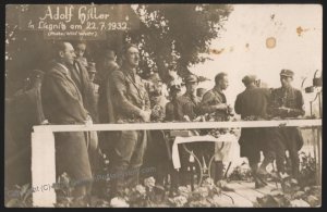 3rd Reich Germany 1932 Adolf Hitler SA Meeting Liegnitz RPPC UNUSED 112964