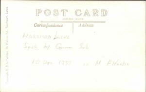 Steamer Steamship S.S. Huntsman Vintage Real Photo Postcard