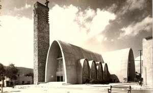 1930s MONTERREY MEXICO TEMPLO DE LA PURISIMA LOPEZ RPPC POSTCARD P1190