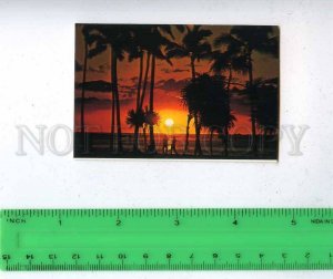 206203 ALOHA from HAWAII setting sun old miniature card