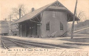 Penn Yan New York NYC Railroad Depot Vintage Postcard AA20125