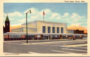 Ohio Akron Union Railroad Depot Curteich