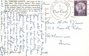 Vintage Postcard Vineyard Gazette The Country Editor Oak Bluffs Massachusetts MA