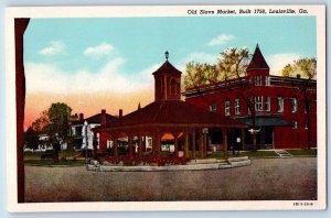 c1940 Louisville Georgia Postcard Old Slave Market Iron Wood Exterior Building