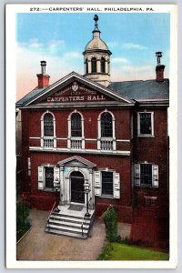 Vintage Postcard Carpenter's Hall Building Chestnut Street Philadelphia Penn. PA