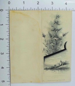 1880 Engraved Folder Card D. Goff & Sons Goff's Braid Castle Birds Grass &L