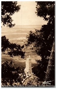 RPPC Sanborn Postcard S-1792 Vista of Shrine of the Sun, Colorado Springs, Co.