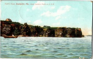 Todd's Head, Eastport ME, Most Eastern Point in USA c1907 Vintage Postcard H20