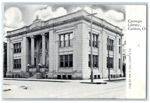 c1905 Carnegie Library Exterior Building Canton Ohio OH Vintage Antique Postcard