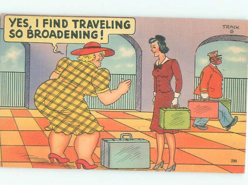 Linen Comic Chubby Fat Woman Finds Travel Broadening Ac6943 Topics Cartoons And Comics 9768