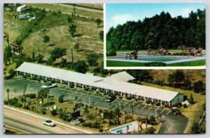 Stonewall Jackson Motel Dillon South Carolina Swimming Pool & Roadway Postcard