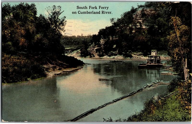South Fork Ferry on Cumberland River c1913 Vintage Postcard M19