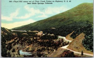 Idaho Springs Colorado CO, Floyd Hill, Clear Creek Canyon on Highway, Postcard