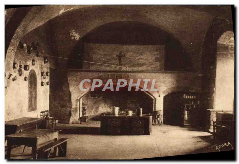 Old Postcard Cistercian abbey Obazine Kitchen