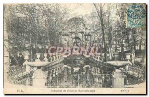 Old Postcard Paris Fountain Medicis Luxembourg
