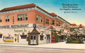 Linen Postcard Chungking Court Chinese Reataurant New China Town Shangri La L.A.