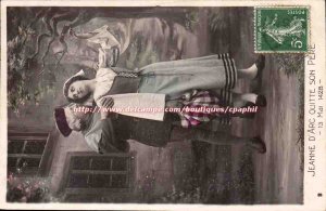 Old Postcard Fancy Jeanne d & # 39arc leaves his father May 13, 1428