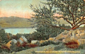 HARRISON MAINE~LOOKING ACROSS CRYSTAL LAKE~1908 POSTCARD