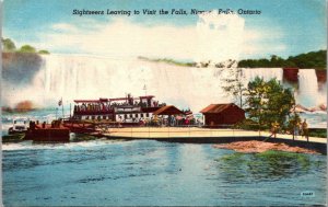 Canada Ontario Niagara Falls Sightseers Leaving To Visit The Falls