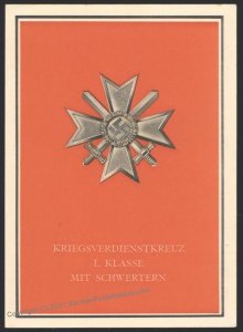 3rd Reich Ritterkreuz Kriegsverdienstkreuz / War Service Cross Medal Prop 101718