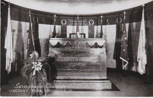 Illinois Springfield Abraham Lincoln's Tomb Sarcophagus Chamber Real Photo
