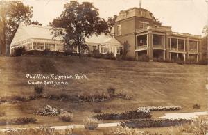 Davenport Iowa~Fejervary Park Pavilion~Flower Garden on Hill~1921 RPPC