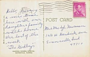 Gainesville Florida FL~Alachua General Hospital~1965 Postcard