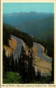 Vtg View of Western Slope From Summit of Berthoud Pass Colorado CO Postcard