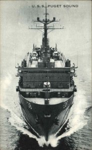 Newport Rhode Island RI USS Puget Sound Battleship Vintage Postcard