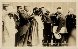 President Warren Harding & Premier Oliver c1920 Real Photo Postcard