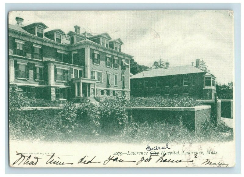 Circa 1900-05 Lawrence City Hospital, Lawrence, MA Vintage Postcard P17
