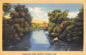 Fairport Harbor Ohio 1940s Greetings Postcard Lake County Lake Erie