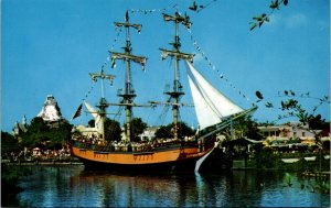 Disneyland Postcard Columbia 3-Masted Sailing Ship in Frontierland